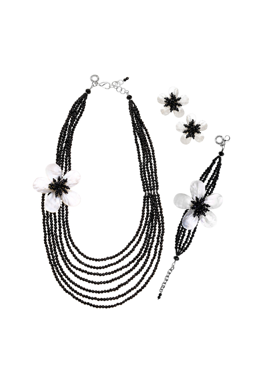 COLLANA CON MADREPERLA E CRISTALLI
