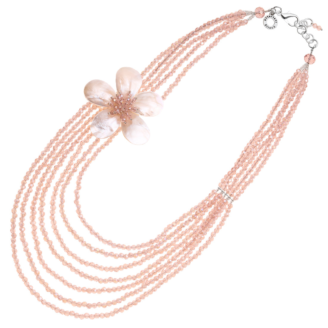 COLLANA CON MADREPERLA E CRISTALLI