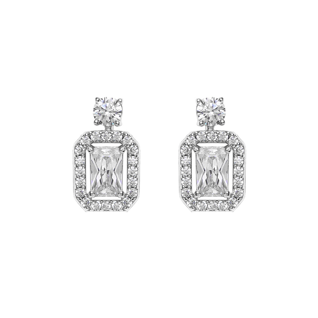 ORECCHINI RODIATI CON CUBIC ZIRCONIA