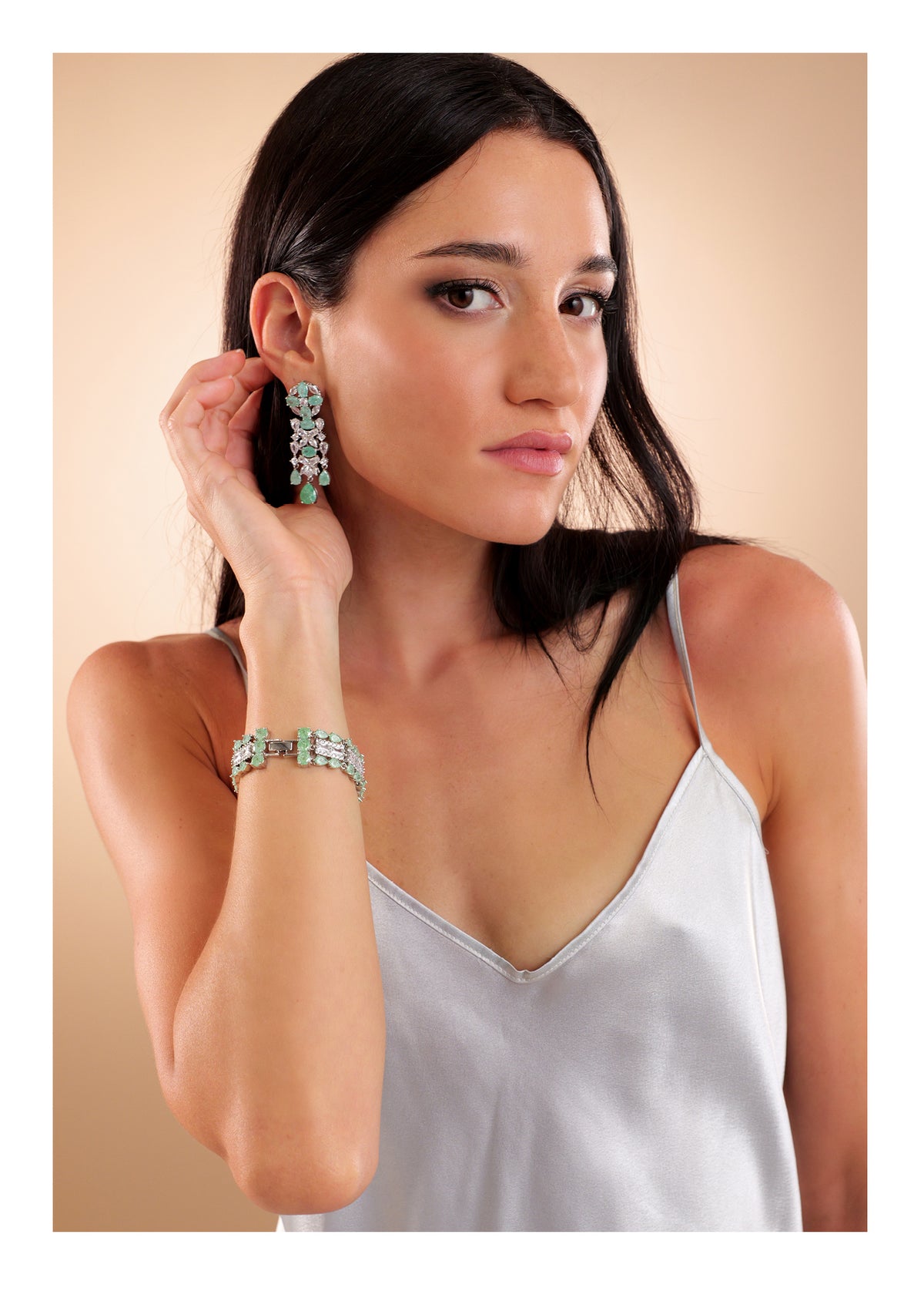 ORECCHINI RODIATI CON CUBIC ZIRCONIA