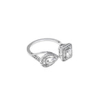 ANELLO RODIATO CON CUBIC ZIRCONIA