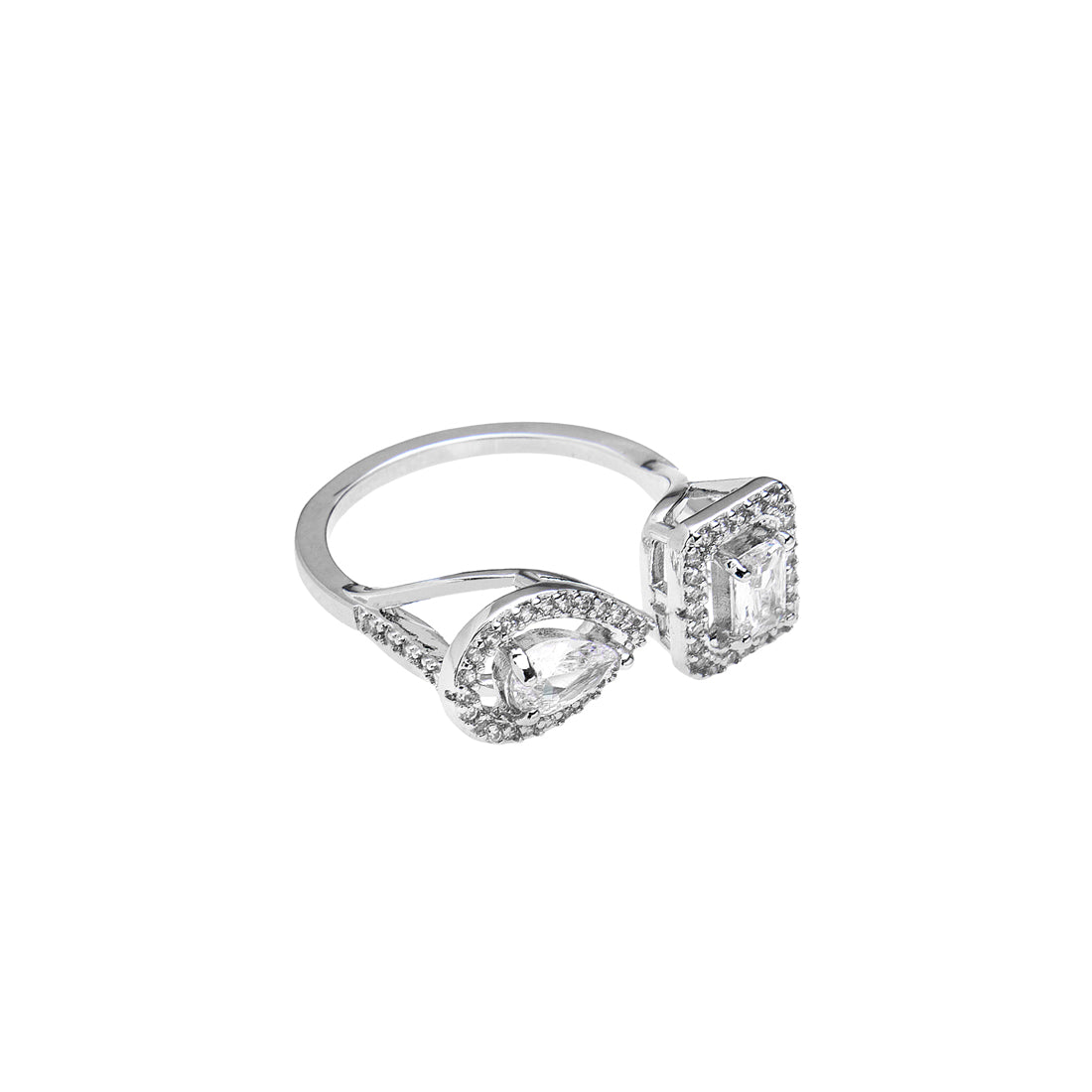 ANELLO RODIATO CON CUBIC ZIRCONIA