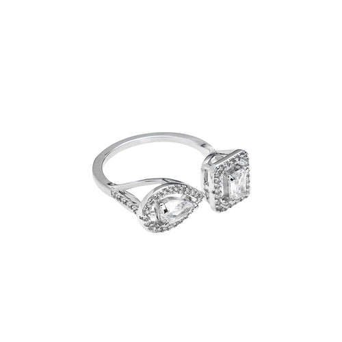 ANELLO RODIATO CON CUBIC ZIRCONIA