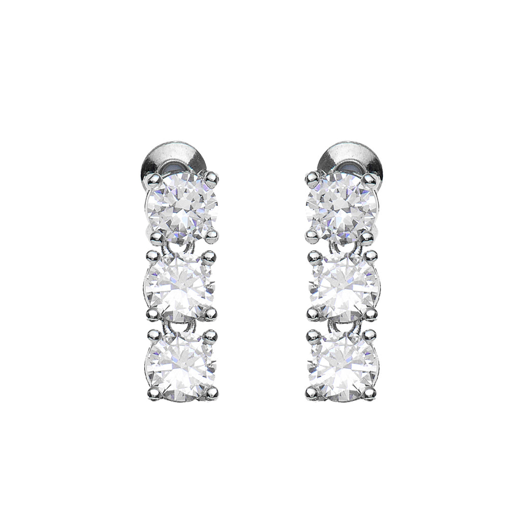 ORECCHINI RODIATI CON CUBIC ZIRCONIA