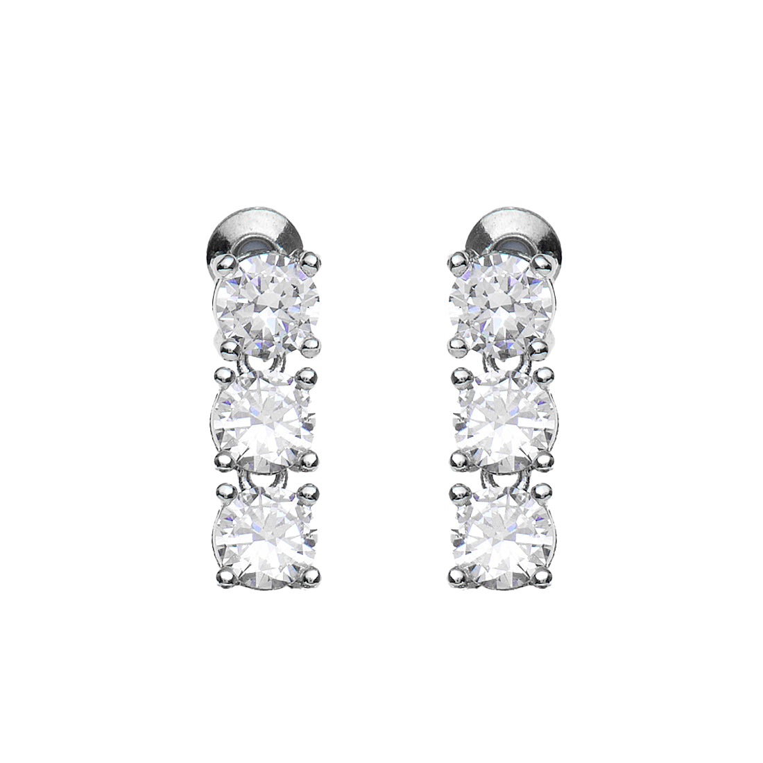 ORECCHINI RODIATI CON CUBIC ZIRCONIA
