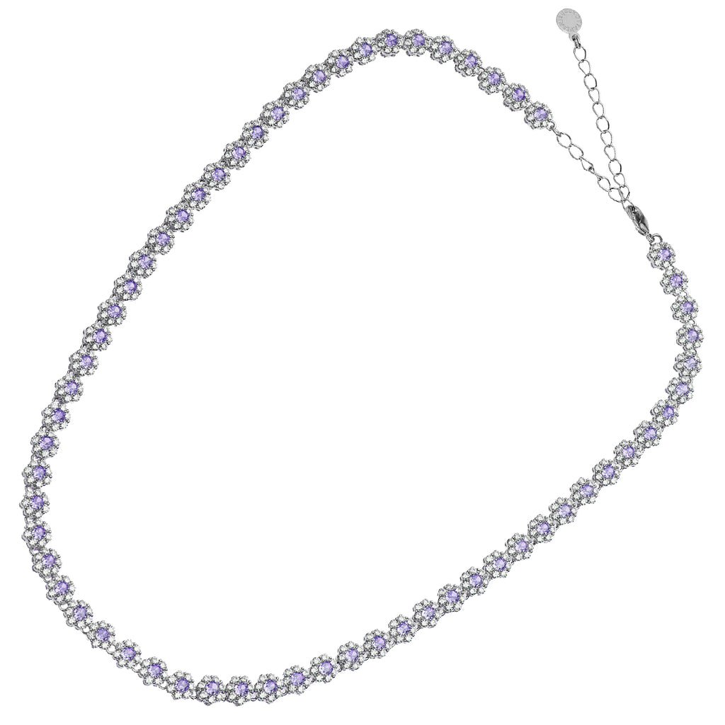 COLLANA RODIATA CON CUBIC ZIRCONIA LILLA