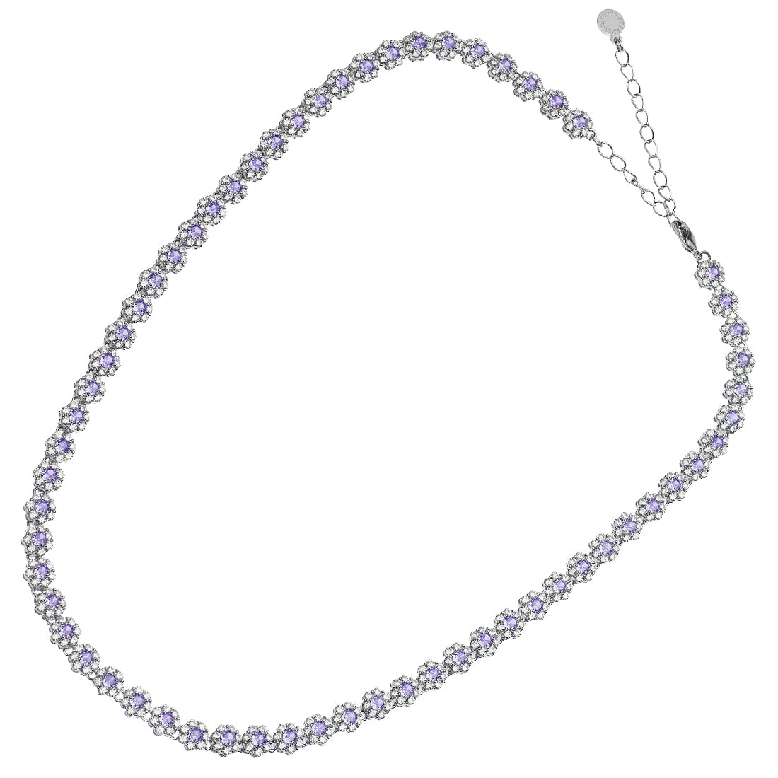COLLANA RODIATA CON CUBIC ZIRCONIA LILLA