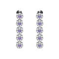 ORECCHINI RODIATI CON CUBIC ZIRCONIA LILLA
