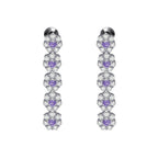 ORECCHINI RODIATI CON CUBIC ZIRCONIA LILLA