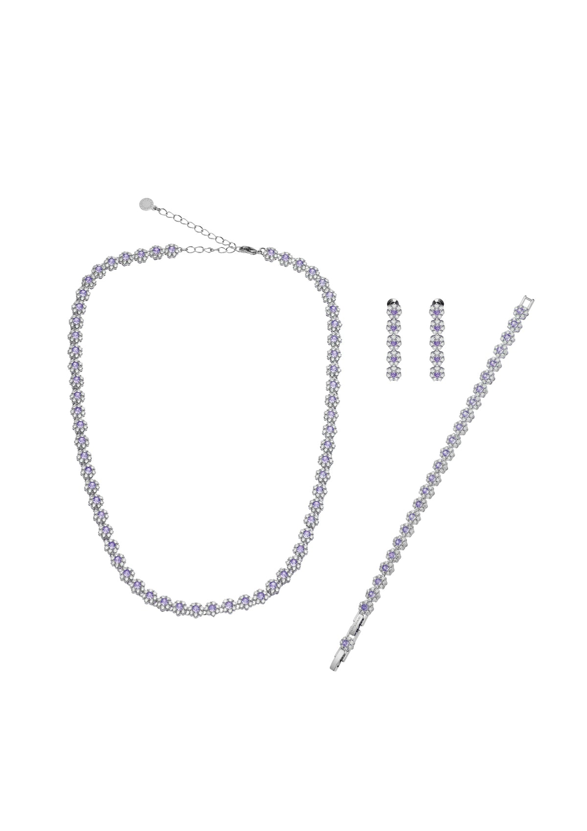 BRACCIALE RODIATO CON CUBIC ZIRCONIA LILLA