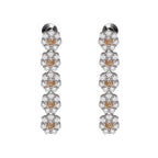 ORECCHINI RODIATI CON CUBIC ZIRCONIA CHAMPAGNE