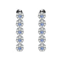 ORECCHINI RODIATI CON CUBIC ZIRCONIA CELESTE