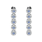 ORECCHINI RODIATI CON CUBIC ZIRCONIA CELESTE