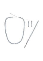 ORECCHINI RODIATI CON CUBIC ZIRCONIA CELESTE