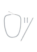 COLLANA RODIATA CON CUBIC ZIRCONIA CELESTE