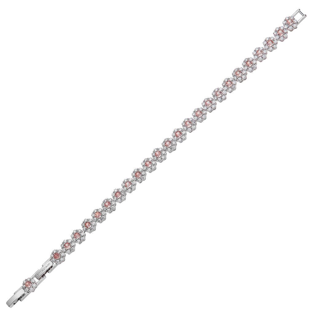BRACCIALE RODIATO CON CUBIC ZIRCONIA ROSA