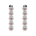 ORECCHINI RODIATI CON CUBIC ZIRCONIA ROSA
