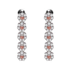 ORECCHINI RODIATI CON CUBIC ZIRCONIA ROSA