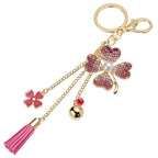 PORTACHIAVI DORATO CON STRASS,SMALTI,PERLINE E
