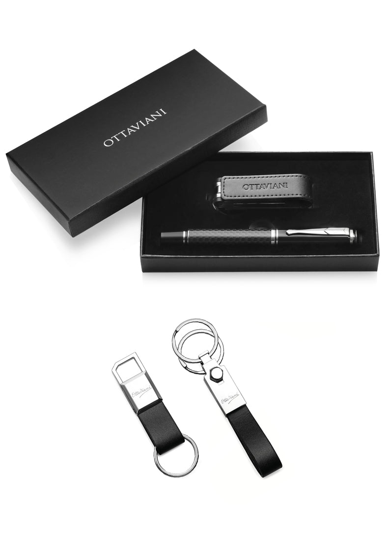 SET PENNA ROLLER C/PORTACHIAVI C/CHIAVETTA USB