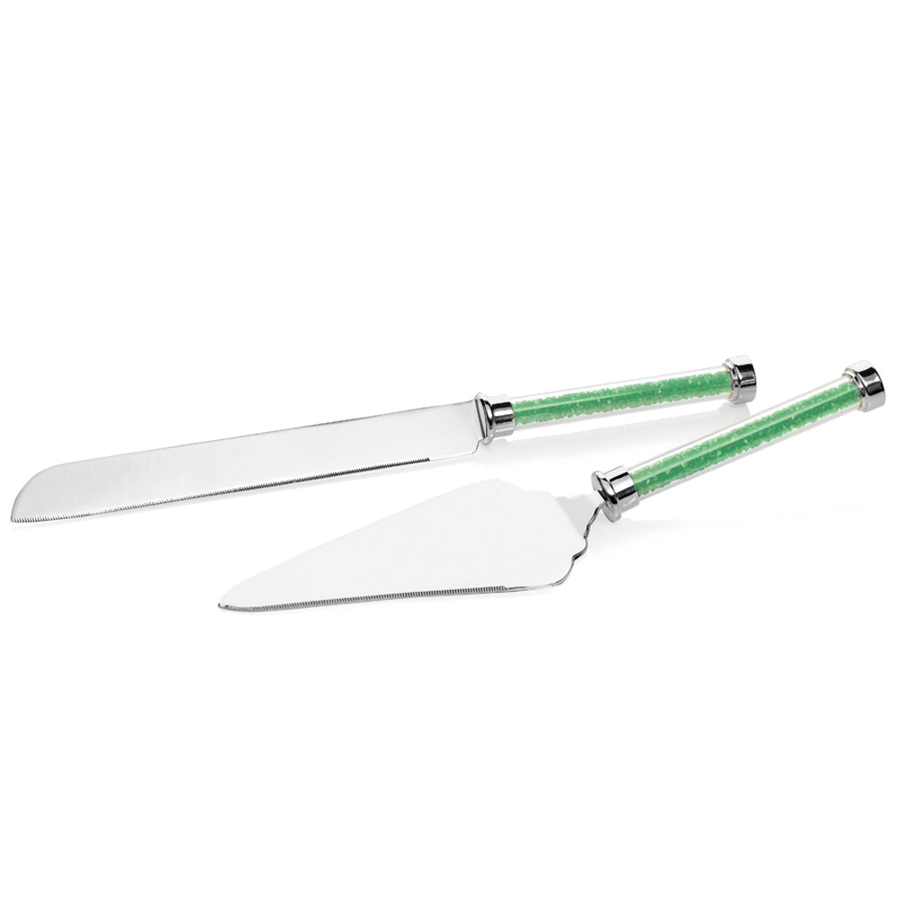 SET POSATE TORTA CON CRISTALLO SMERALDO