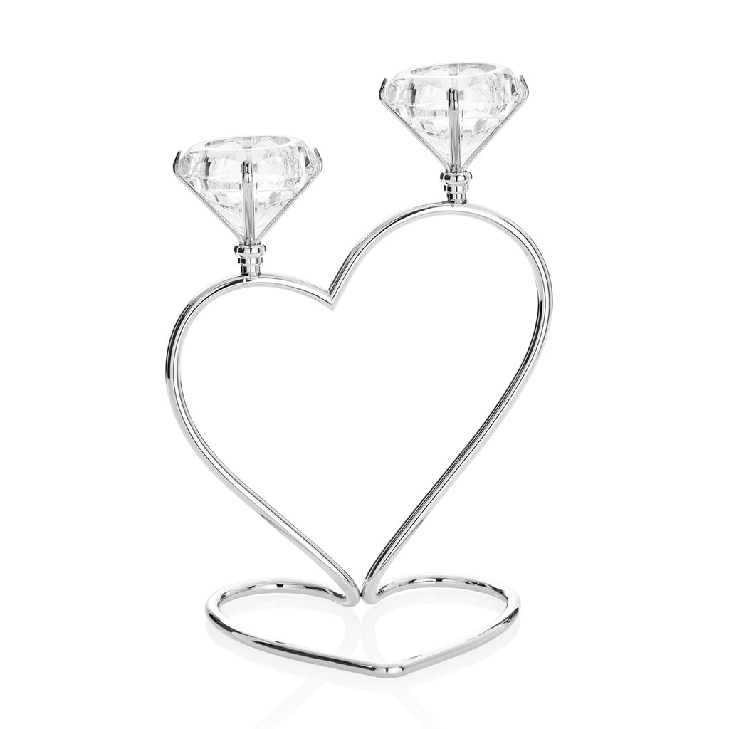 CANDELIERE A 2 FIAMME "CUORE"