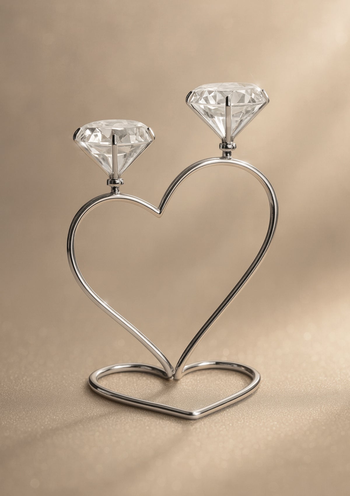 CANDELIERE A 2 FIAMME "CUORE"
