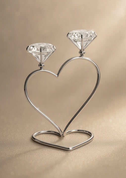 CANDELIERE A 2 FIAMME "CUORE"