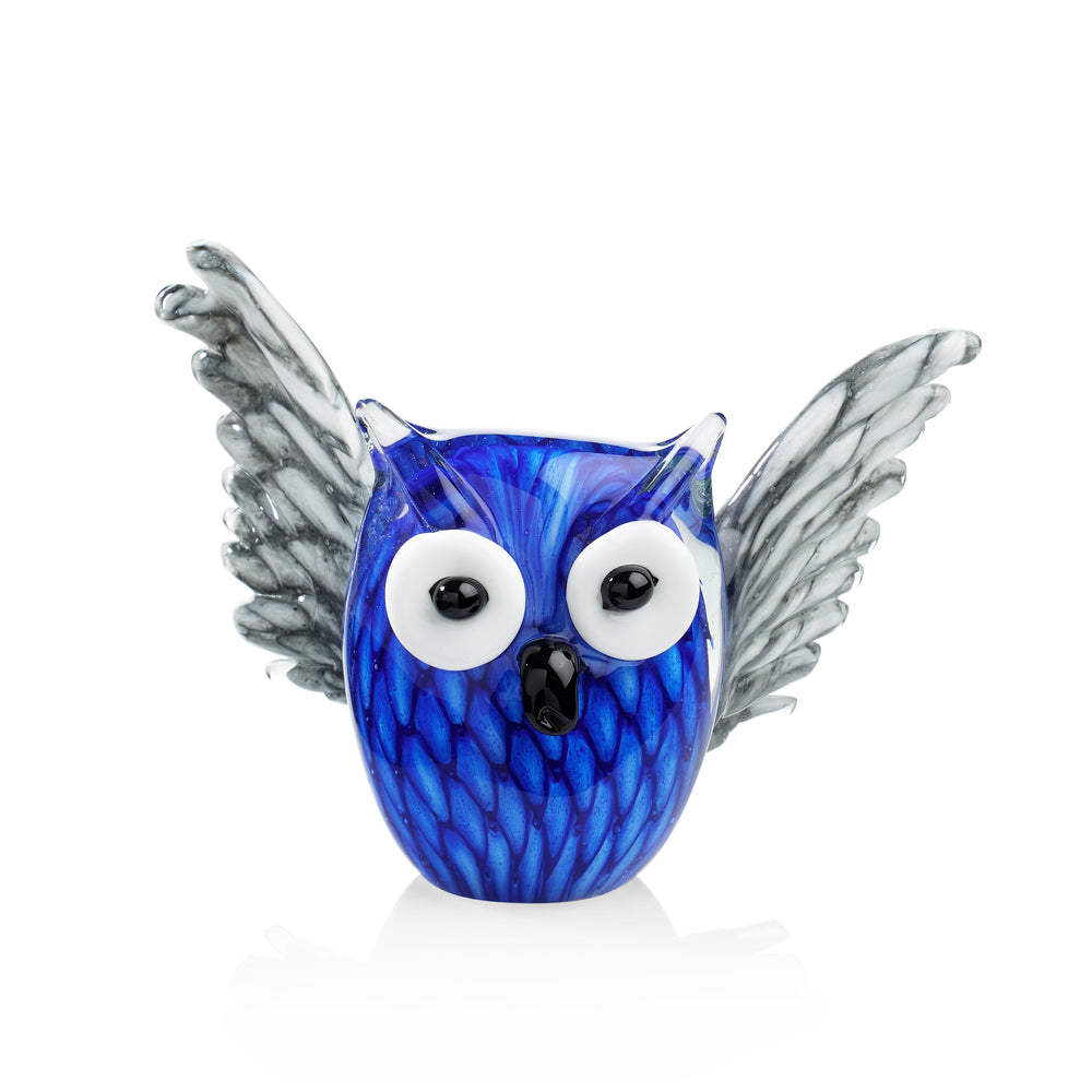 SCULTURA "GUFO BLUETTE" H 11,8 CM