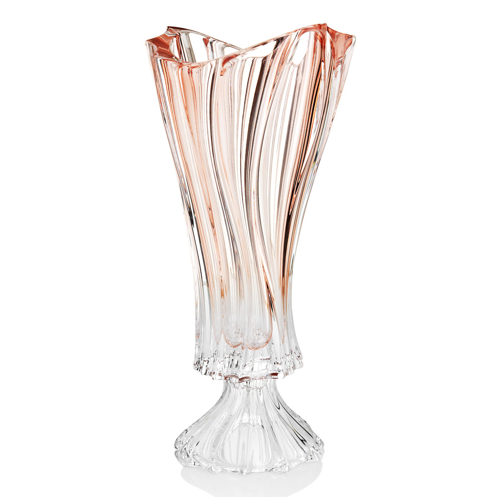 VASO IN CRISTALLO "MAREA ROSA" H 40