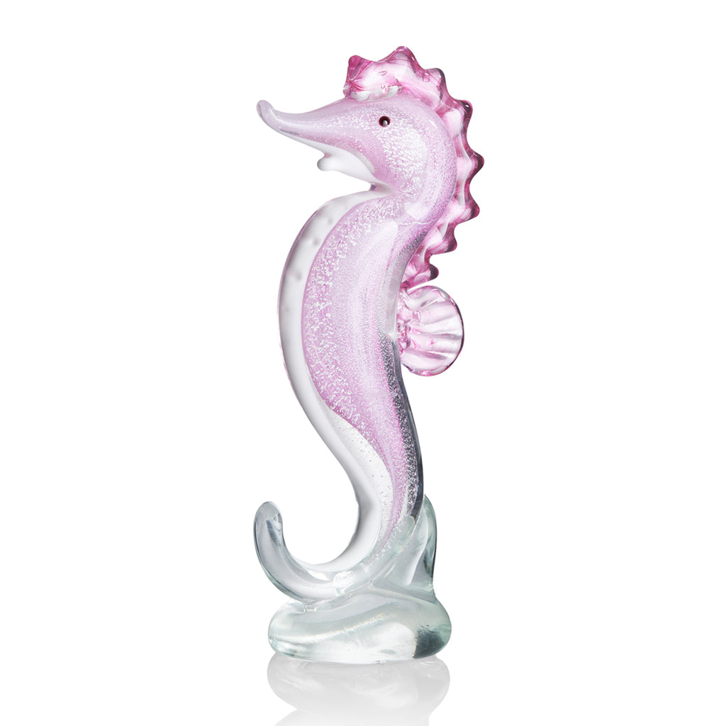 SCULTURA "CAVALLUCCIO MARINO PINK" IN CRISTALL