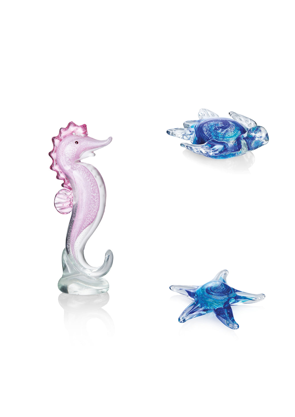 SCULTURA "CAVALLUCCIO MARINO PINK" IN CRISTALL