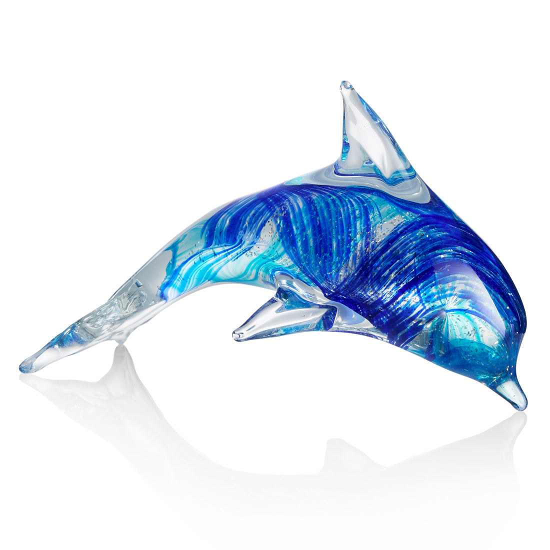 SCULTURA "DELFINO PROFONDO BLU" GR.IN CRISTALL