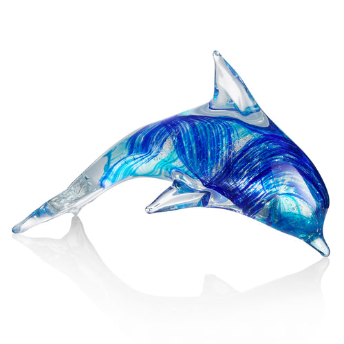 SCULTURA "DELFINO PROFONDO BLU" GR.IN CRISTALL