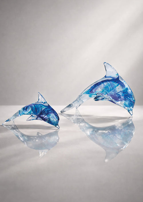 SCULTURA "DELFINO PROFONDO BLU" PC.IN CRISTALL