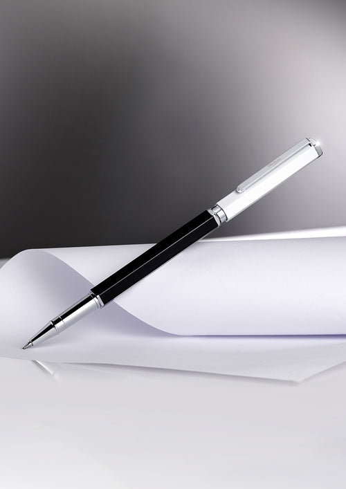 PENNA BIRO BLACK/WHITE CON CRISTALLO