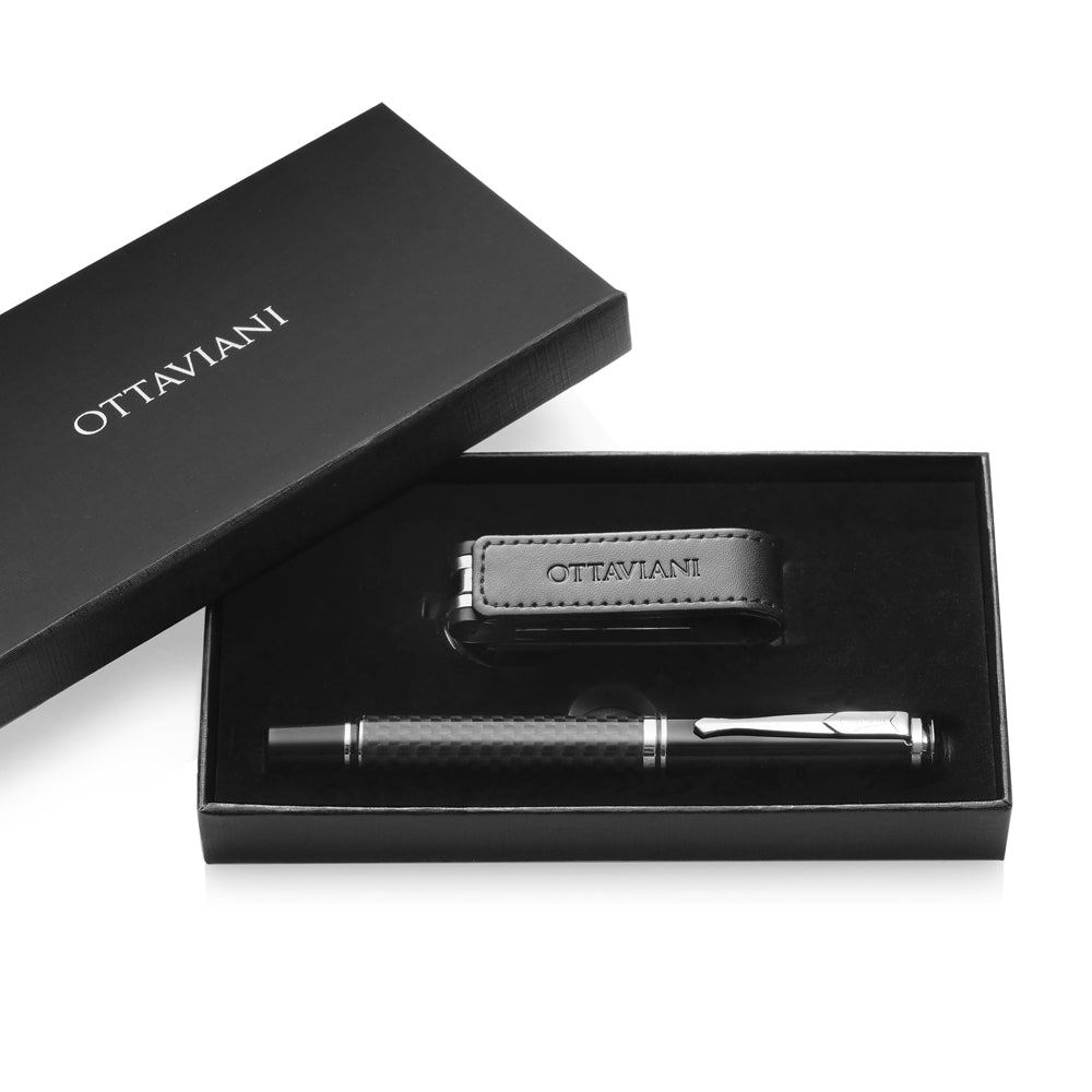 SET PENNA ROLLER C/PORTACHIAVI C/CHIAVETTA USB