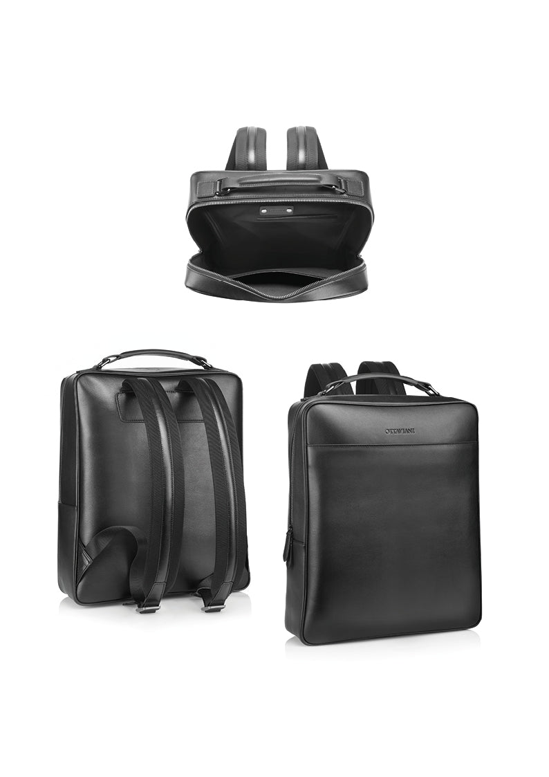 ZAINO IN VERA PELLE NERA