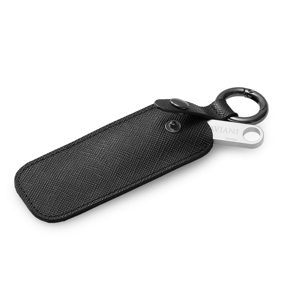 PORTACHIAVI CON CHIAVETTA USB 32GB VERA PELLE