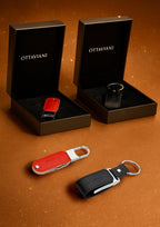 PORTACHIAVI IN PELLE NERA C/CHIAVETTA USB 16GB