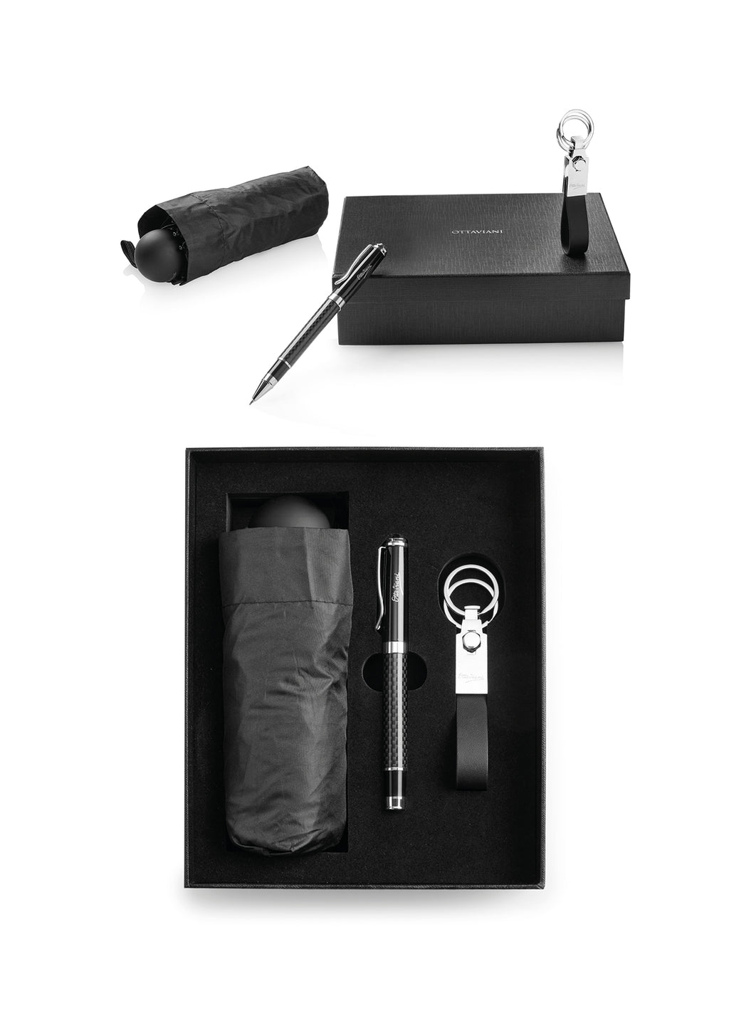 SET CON PENNA PORTACHIAVI E OMBRELLINO C/CUSTOD