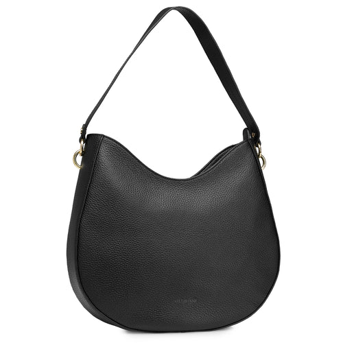 BORSA A SPALLA IN VERA PELLA NERA