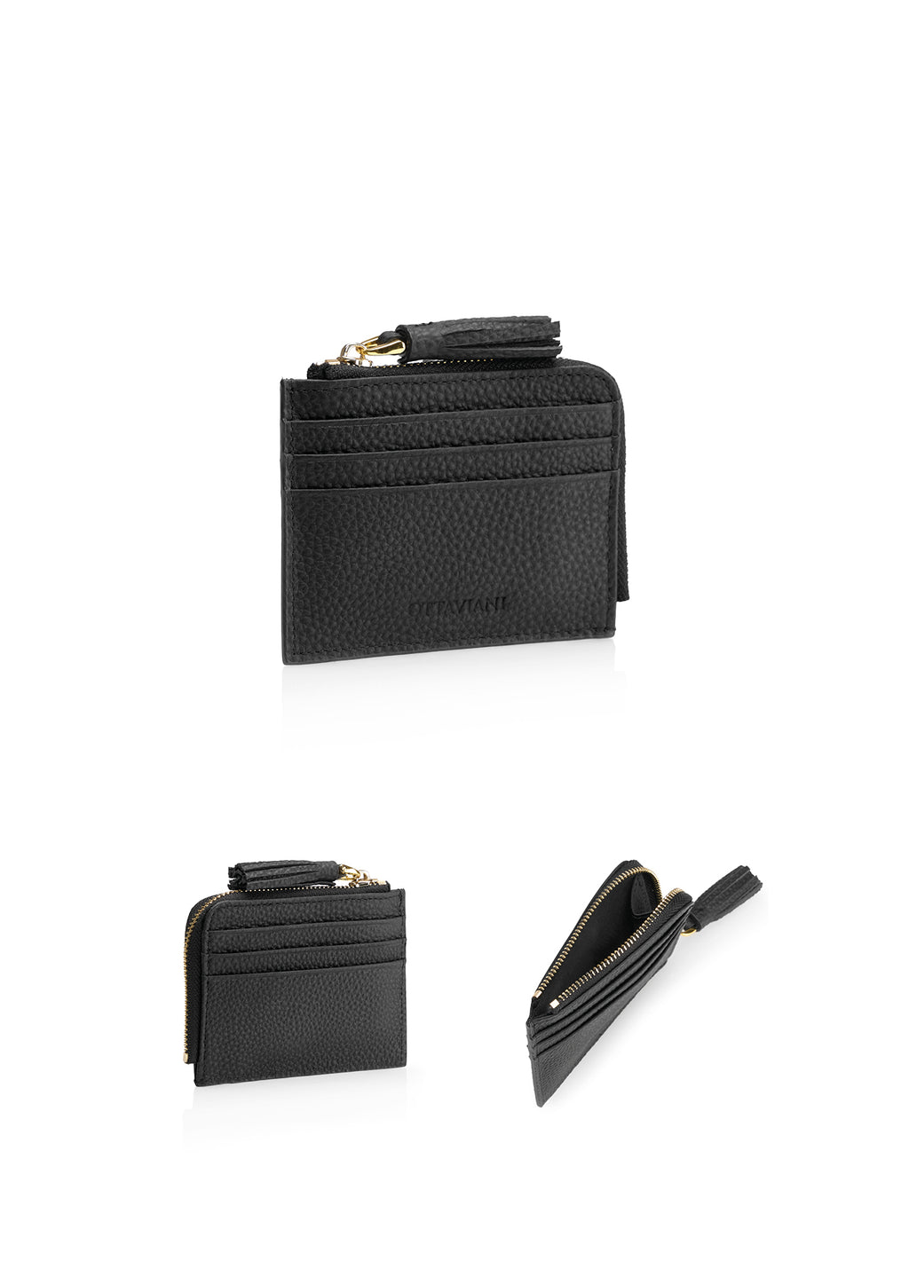 PORTA CARTE CON ZIP IN VERA PELLE