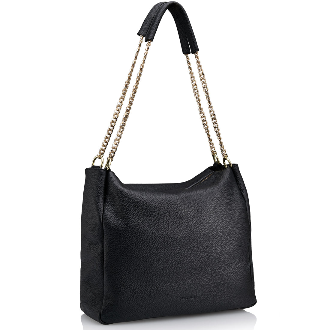 BORSA IN VERA PELLA NERA