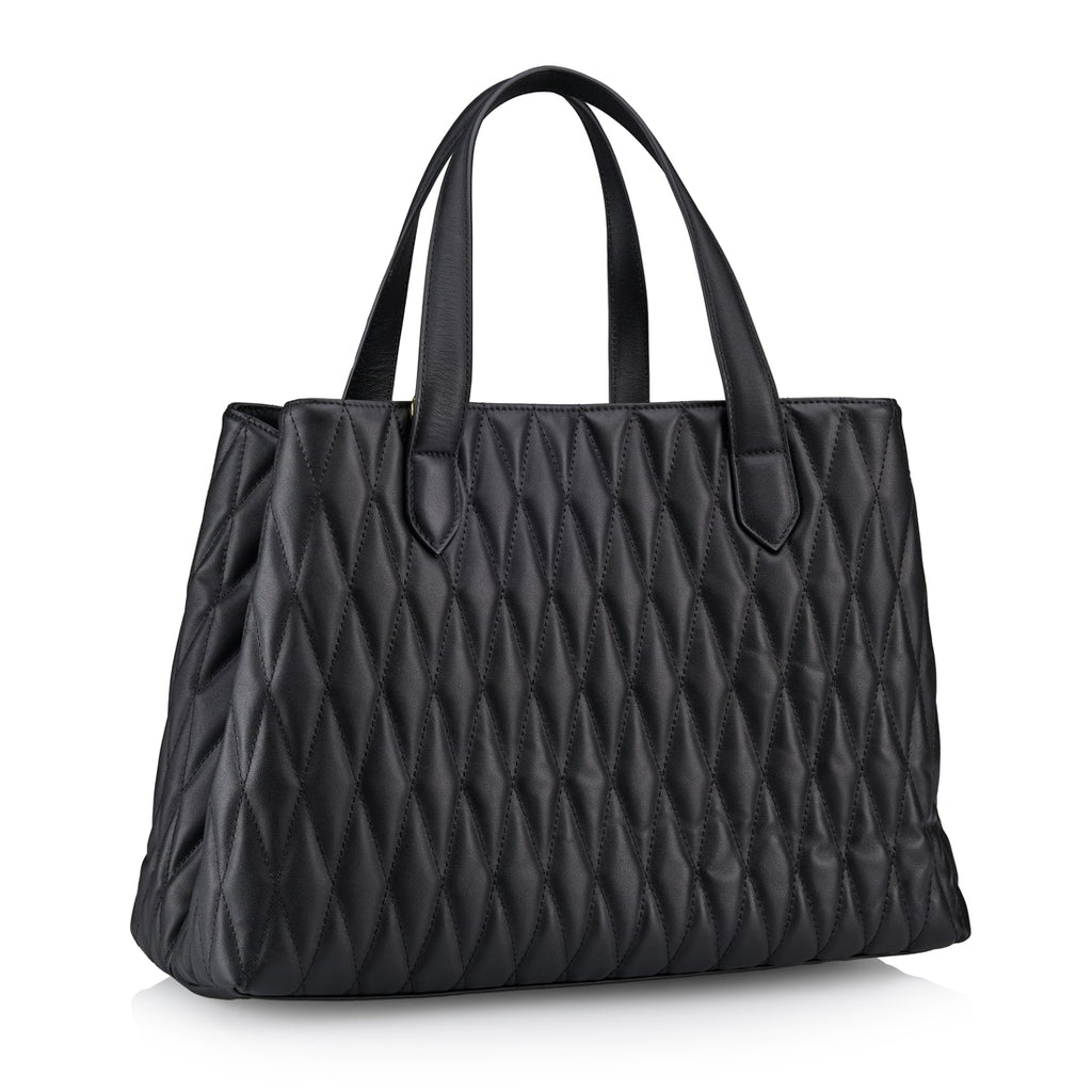 BORSA IN VERA PELLA NERA