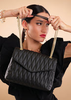 BORSA IN VERA PELLA NERA