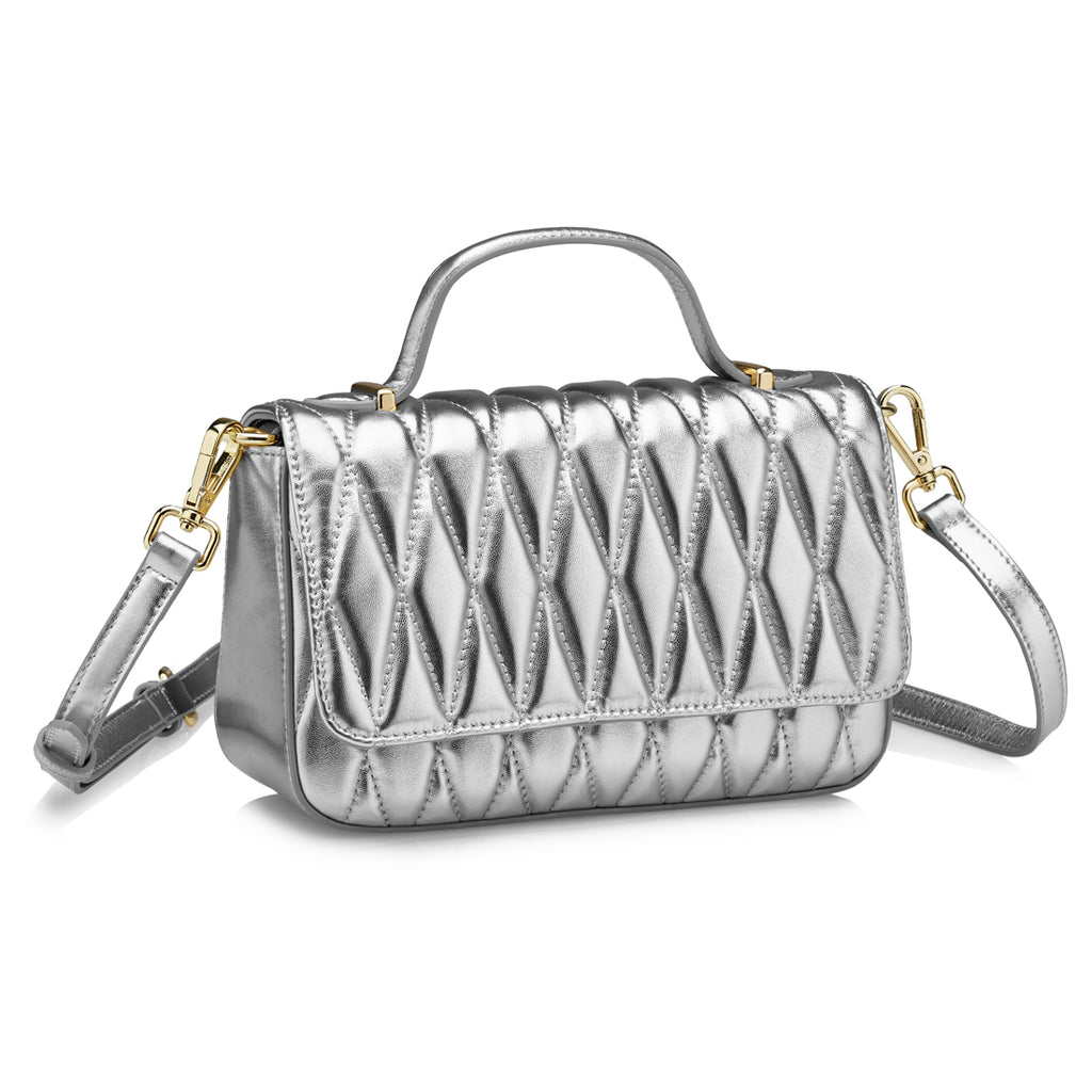 BORSA IN VERA PELLA SILVER