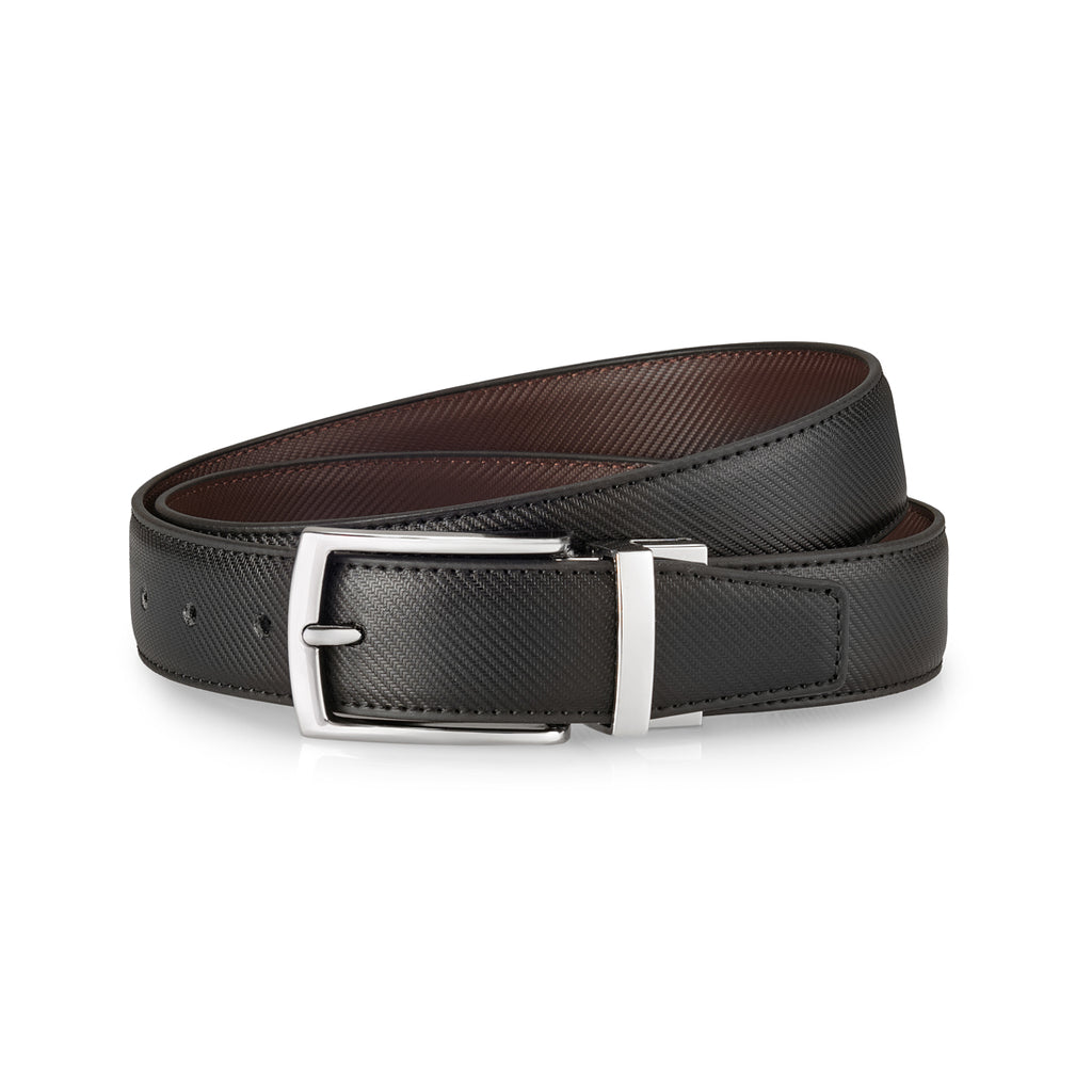 CINTURA IN VERA PELLE REVERSIBILE NERA/MARRONE