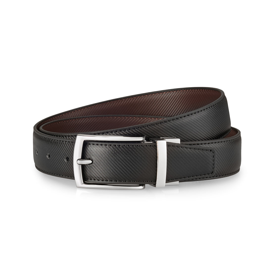 CINTURA IN VERA PELLE REVERSIBILE NERA/MARRONE