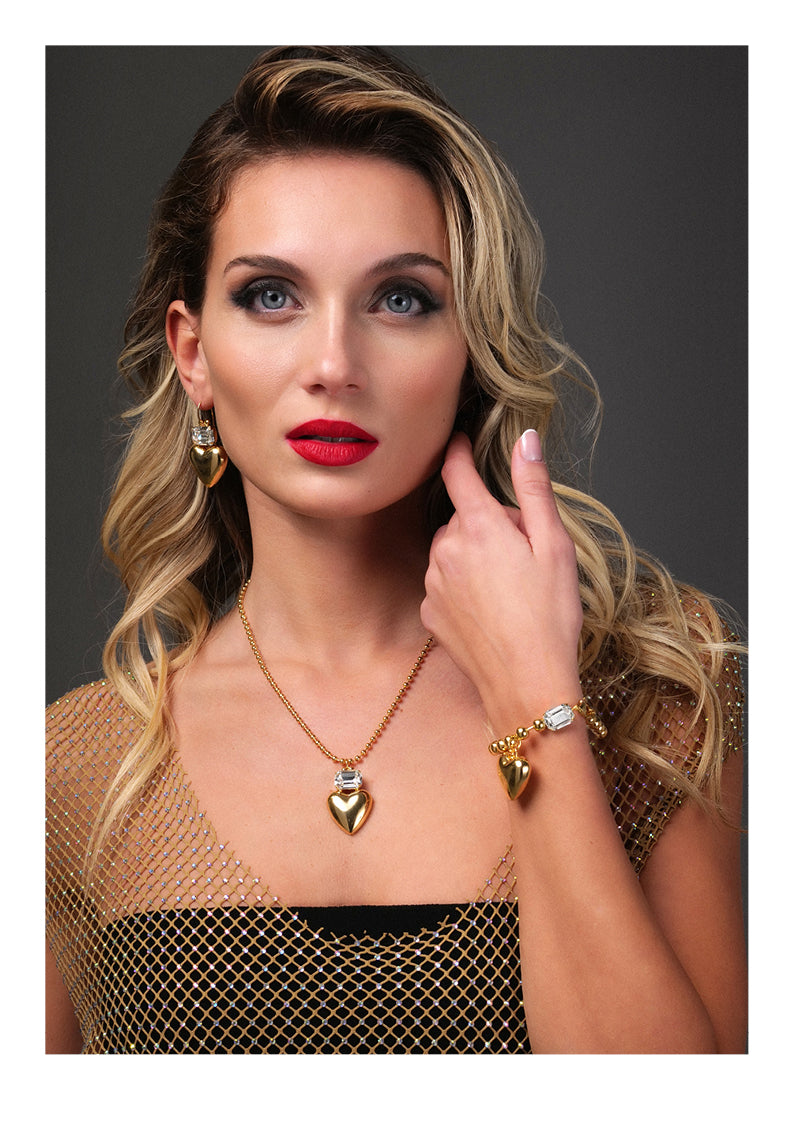 BRACCIALE DORATO CON CRISTALLO